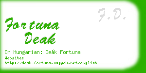 fortuna deak business card
