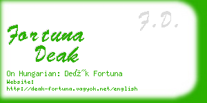 fortuna deak business card